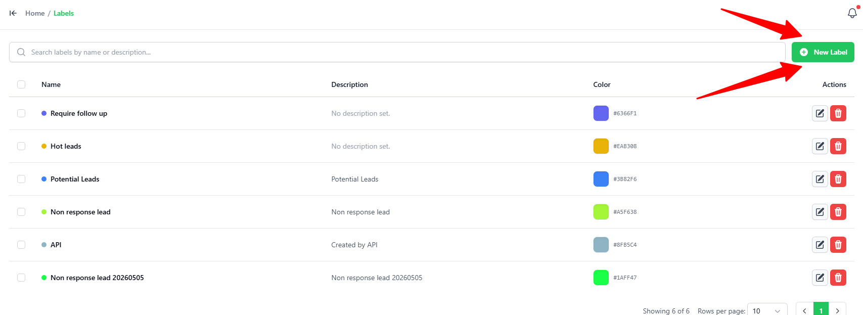 Labels screenshot 1