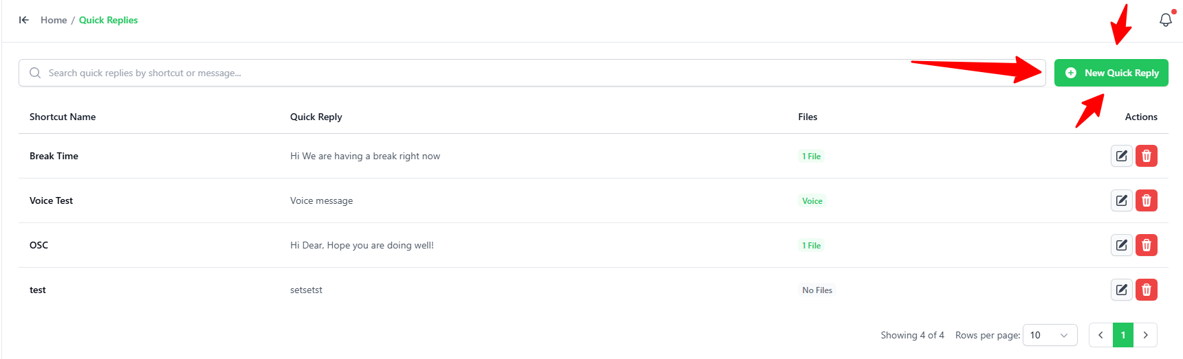Quick Reply screenshot 1