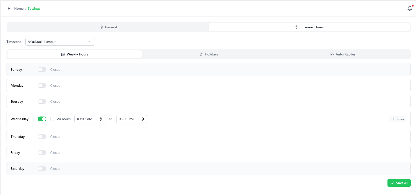 Settings screenshot 2