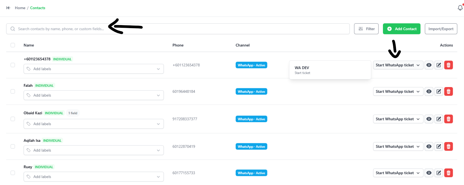 Contacts screenshot 3
