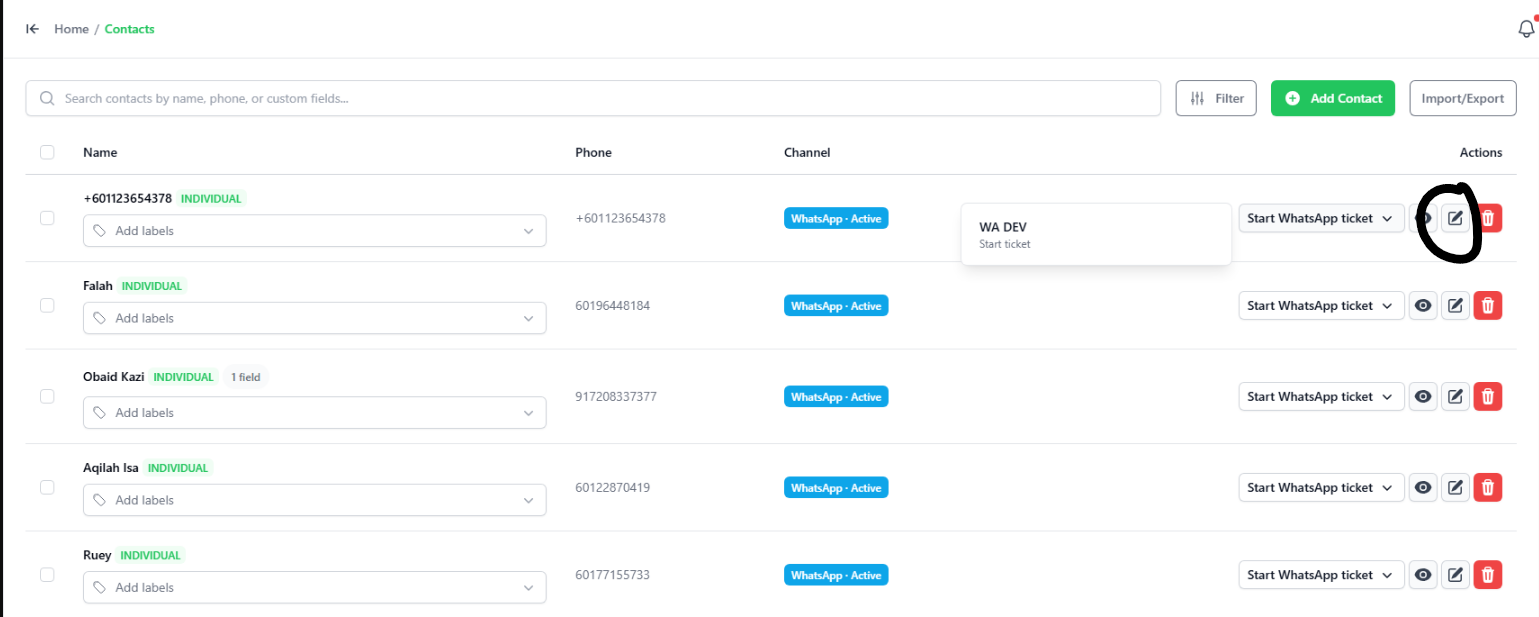 Contacts screenshot 4