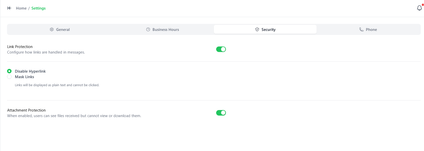 Settings screenshot 5